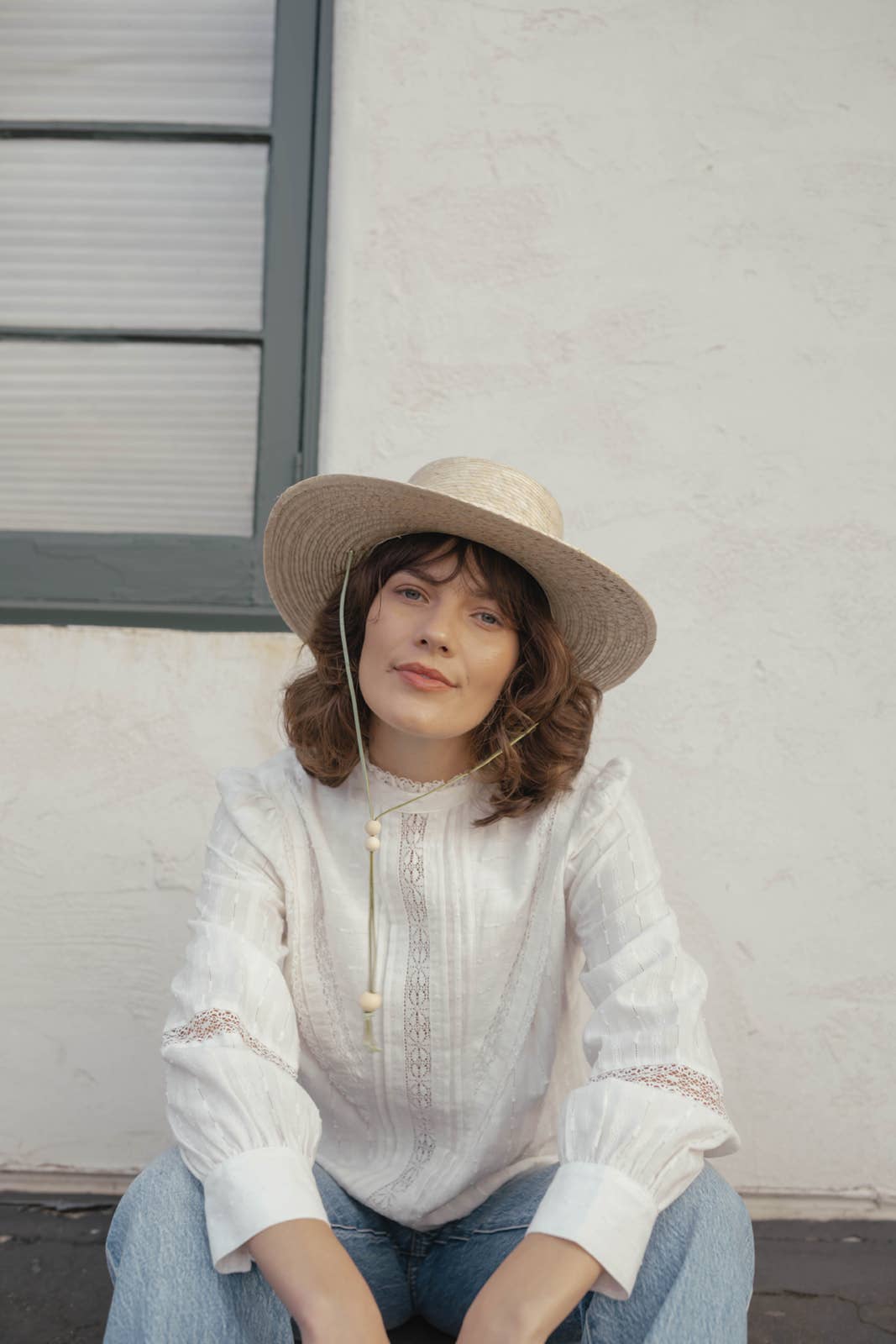 Leah - Wholesale Straw Hat - Women's - Telescope  sun hat + chin strap, best beach hats for women1