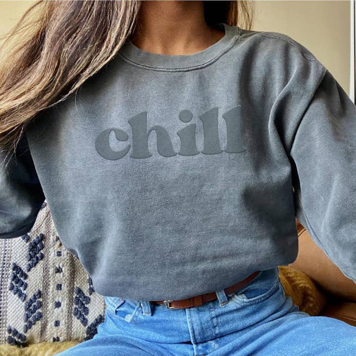 Self Made Life Co - Wholesale Graphic Sweatshirt - Women's - Puff Ink Chill Sweatshirt0