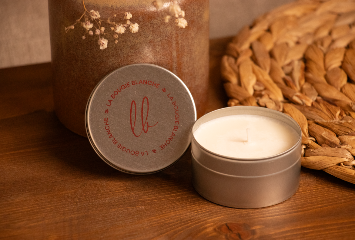 La Bougie Blanche - Wholesale Travel Candles - Metal box candle - Amber0