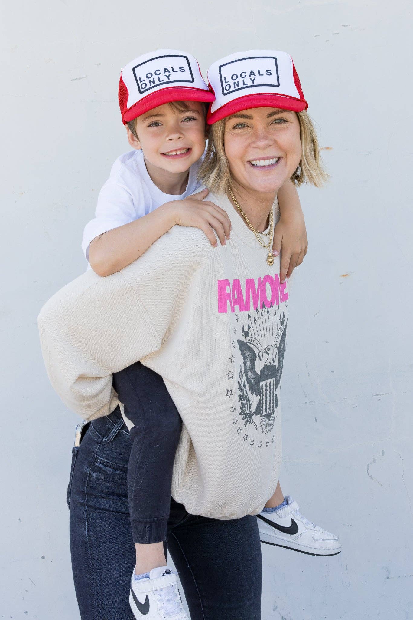Friday Feelin' - Wholesale Trucker Hat - Unisex - Locals Only Trucker Hat in Red Split5