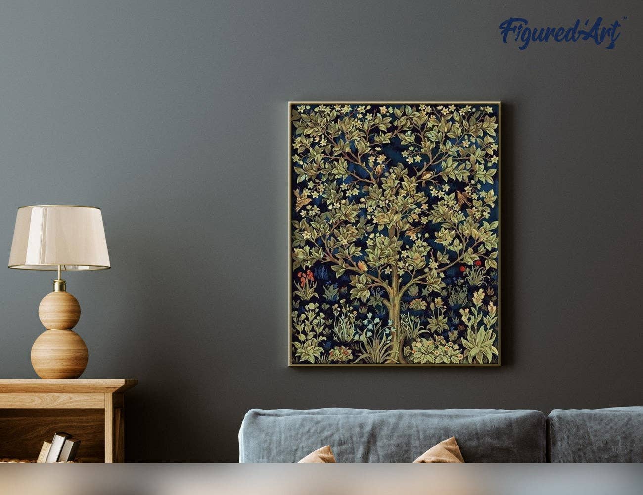 Figured'Art – Kit de artesanato DIY por atacado – Pintar por números Árvore durante a Primavera3