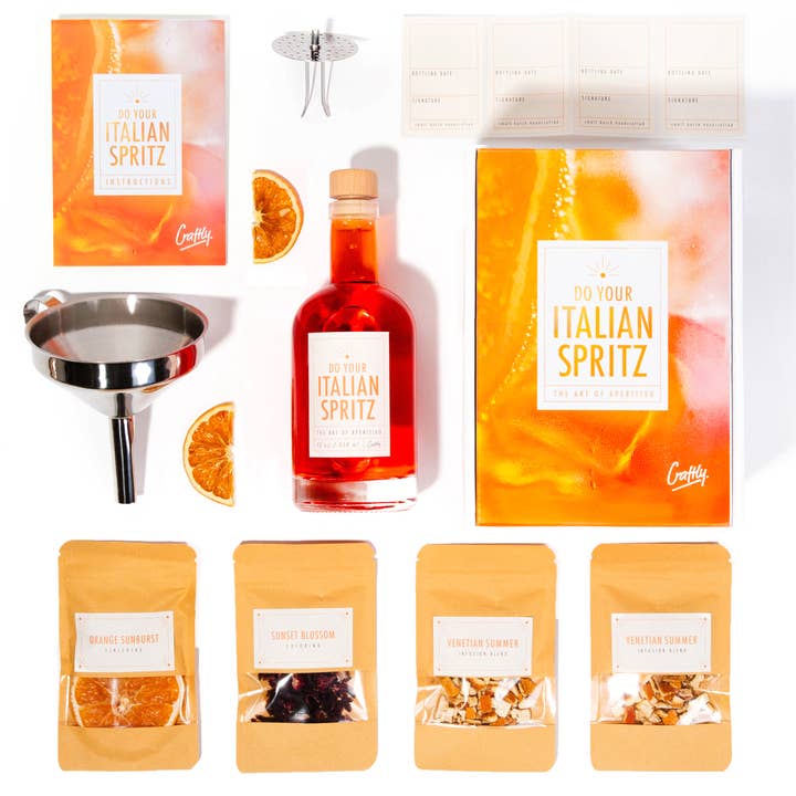Craftly Italian Spritz Infusion Kit — Ultimate Aperitivo Experience at Home | DIY Cocktail Set for Aperitivo | Cocktail Set for Spritz and other Purchase Wholesale infusiones en bolsitas oa granel. Free Returns & Net 60 Terms on Faire trending on Faire.