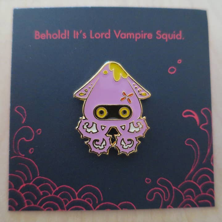 Lord Vampire Squid Enamel Pin for wholesale by Vuduberi