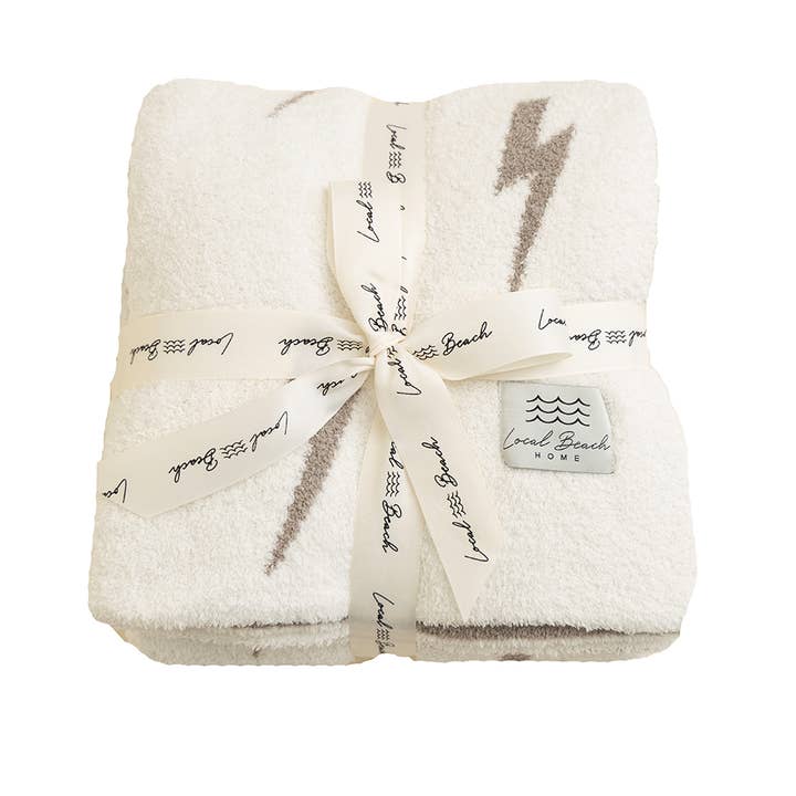 Local Beach - Wholesale Throw Blanket - Lightning Bolt Luxe Home Blanket