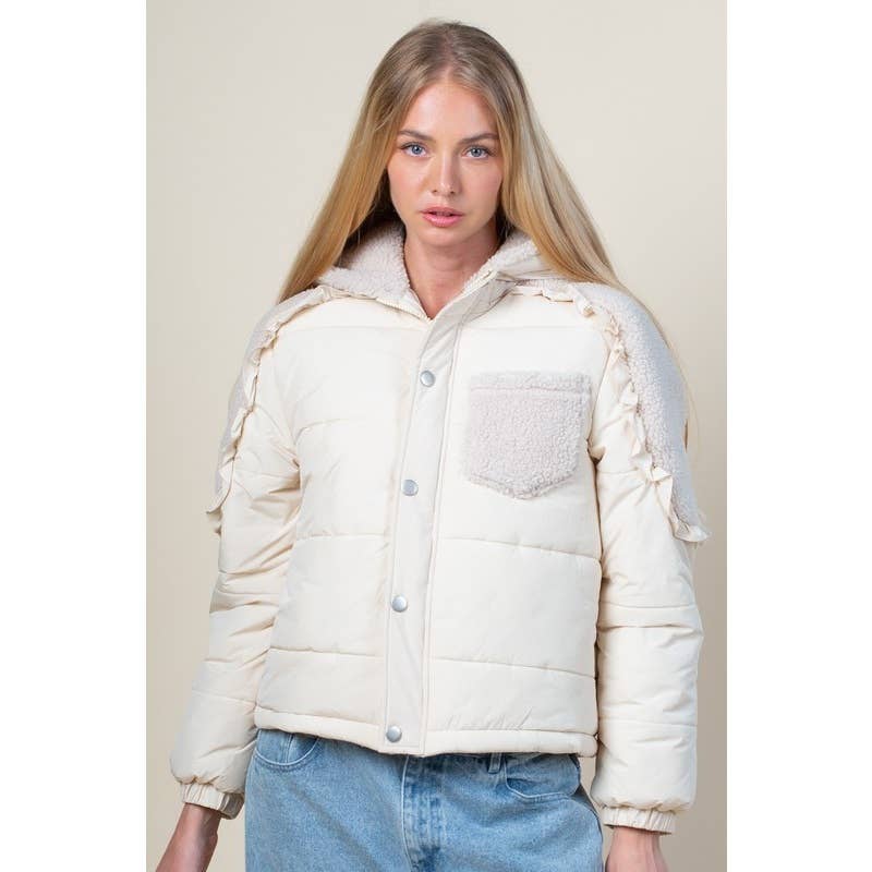 TAN Oversized Hoodie Front Zipper Shepra Jacket for wholesale on Faire1