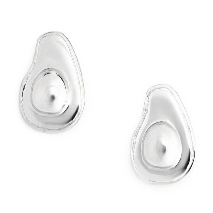 Delicacies Jewelry Boucles d'oreilles en argent sterling à moitié d'avocat — Chaque achat aide à combattre la faim ! Bijoux alimentaires, cadeau gourmand pour la vente par Delicacies Jewelry