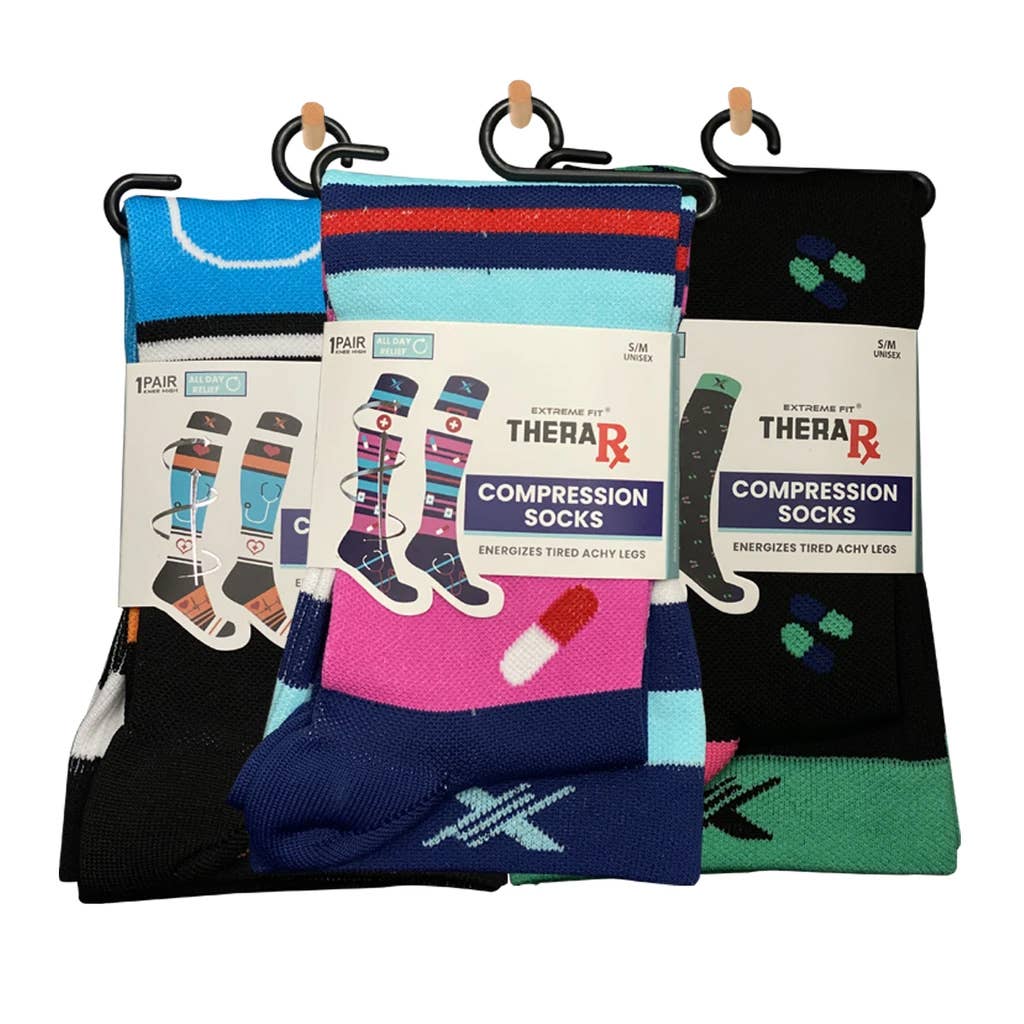 The American Gift Company (TAGCO) - Vendita all'ingrosso Calzini - Unisex - Calze a compressione ispirate alle infermiere THERA RX - 3 modelli assortiti4