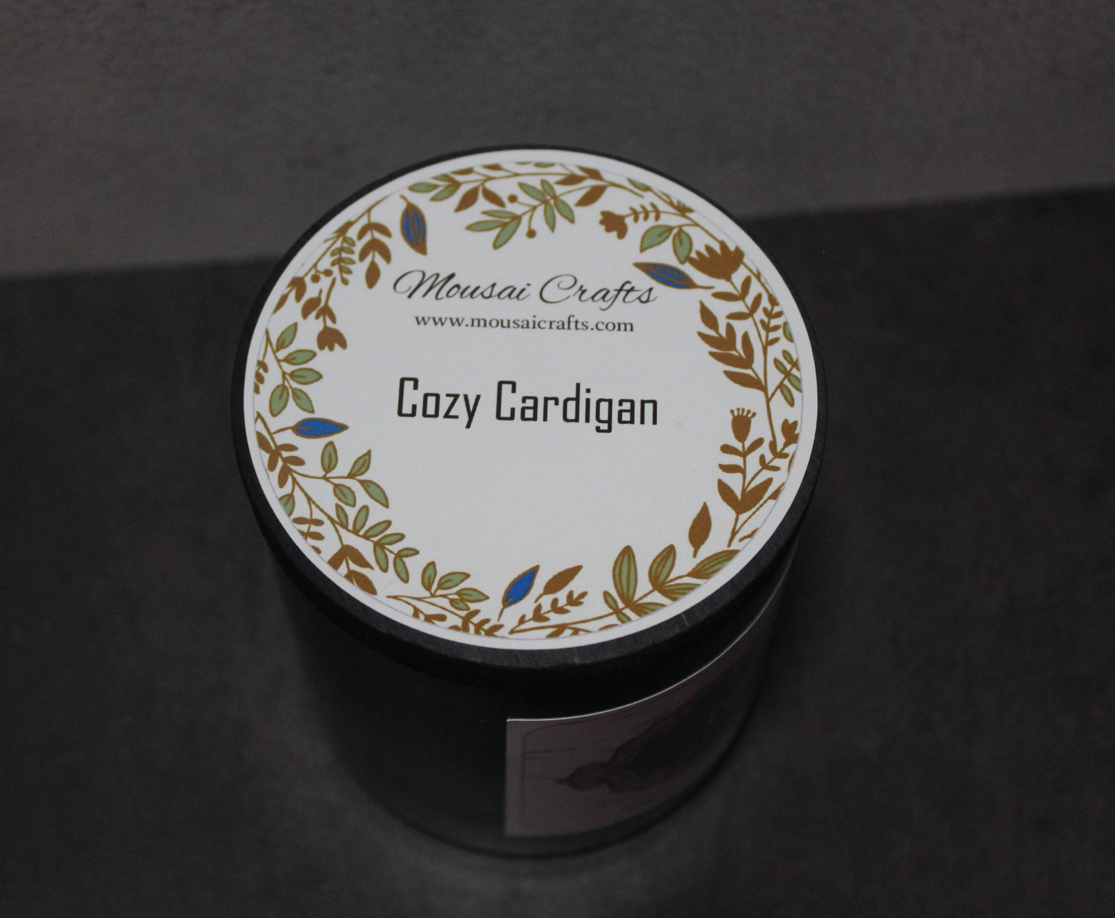 Mousai Crafts - Wholesale Jar/Filled Candle - Cozy Cardigan 8.5oz Soy Wax Candle3