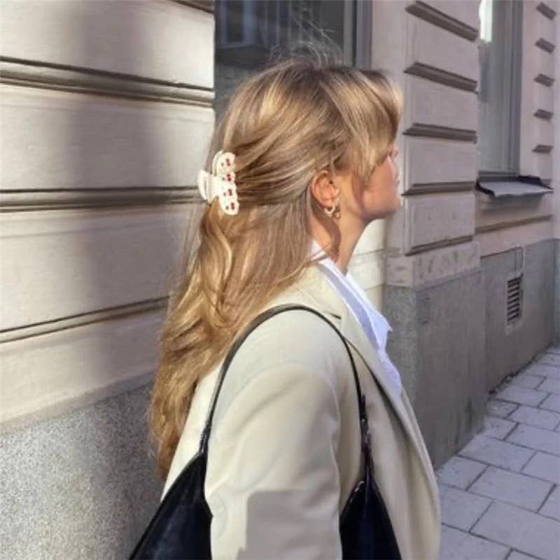 LadyJuneAccessories - Wholesale Hair Clip - Women's - Cherry Crystal Hair Claw Clip – Available in 3 colors10