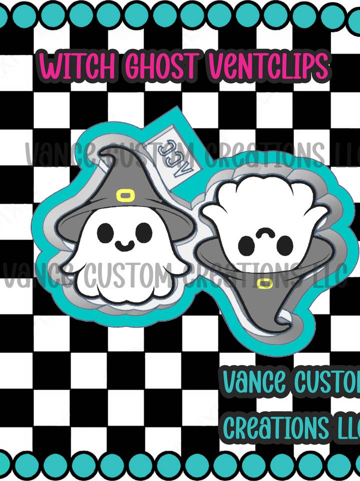 Ghost Witch Ventclips for wholesale by Vance Custom Creations