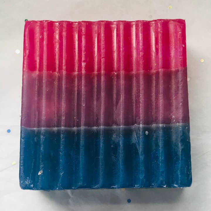 Bisexual PRIDE! colored vegan bar soap. for wholesale by LilDebby's DeLights