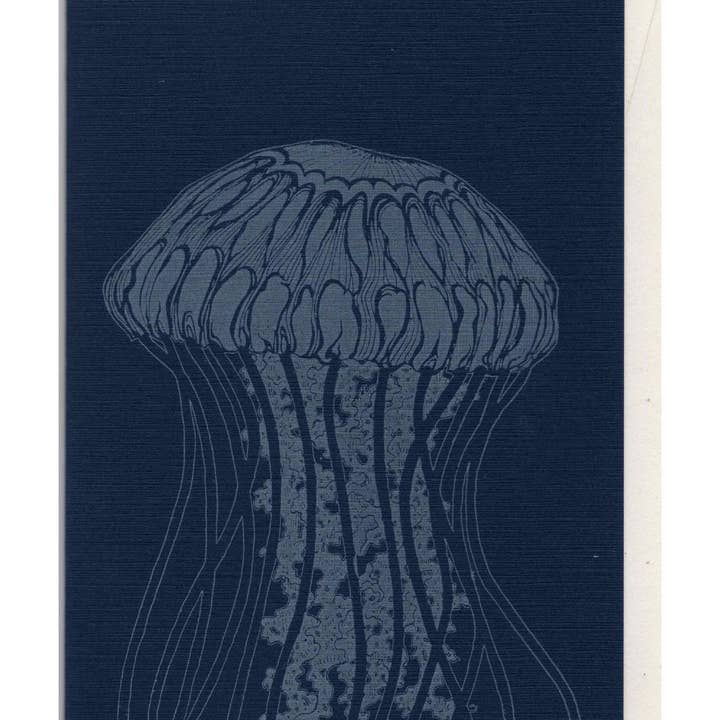Jellyfish Letterpress Card for wholesale by Dandy Lion Press
