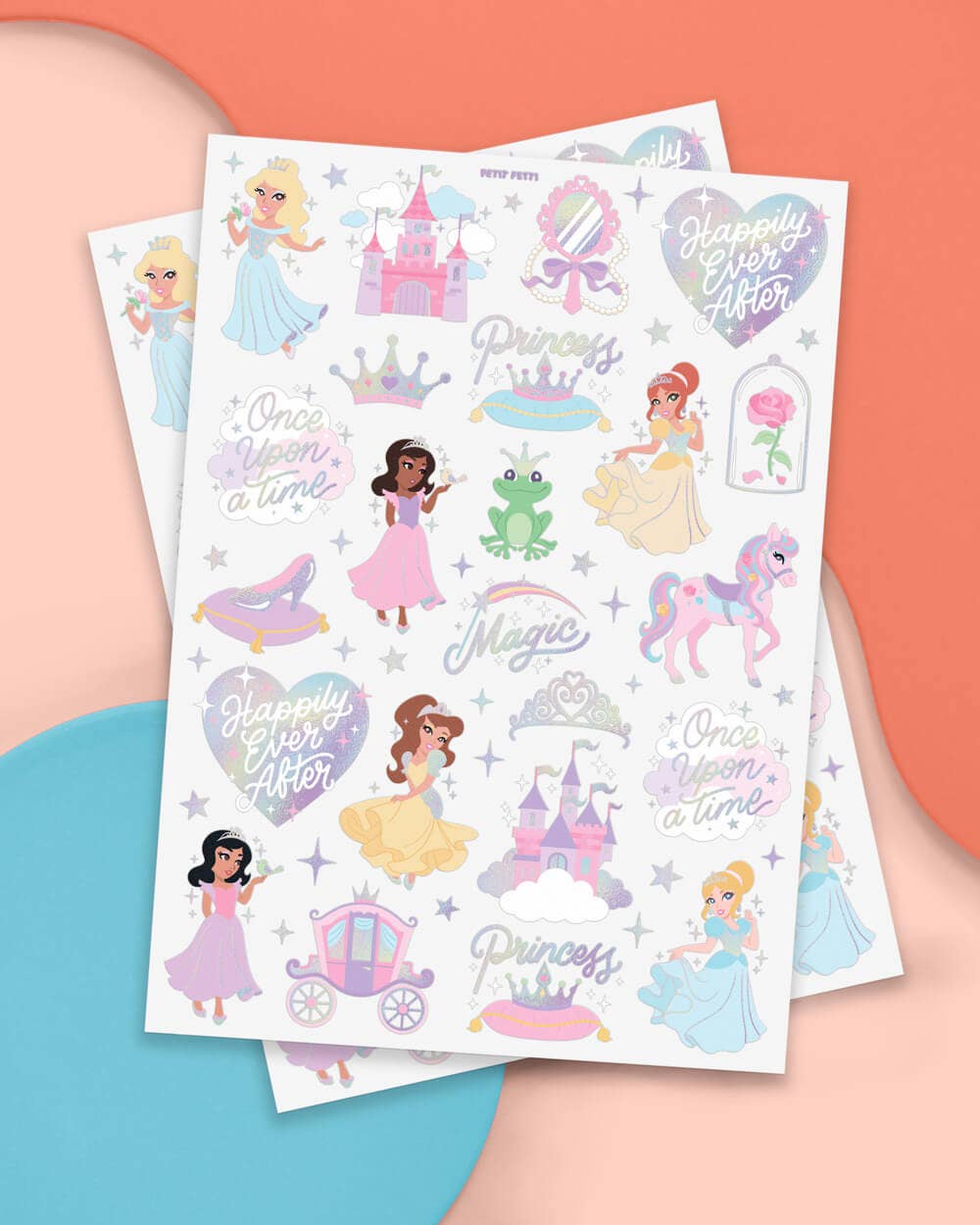 Petit Fetti - Wholesale Temporary Tattoo - Kids - Pastel Princess Party Foil Kids Temporary Tattoos,Bday Favor4