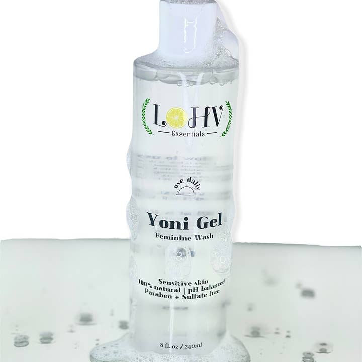LOHV ESSENTIALS - Wholesale Intimate Cleanser/Wipe - PREMIUM YONI GEL Feminine Wash Eliminate Odor, Cleanse Vulva, Maintain a Healthy pH with Palm Kernel Oil + Aloe Vera Leaf2