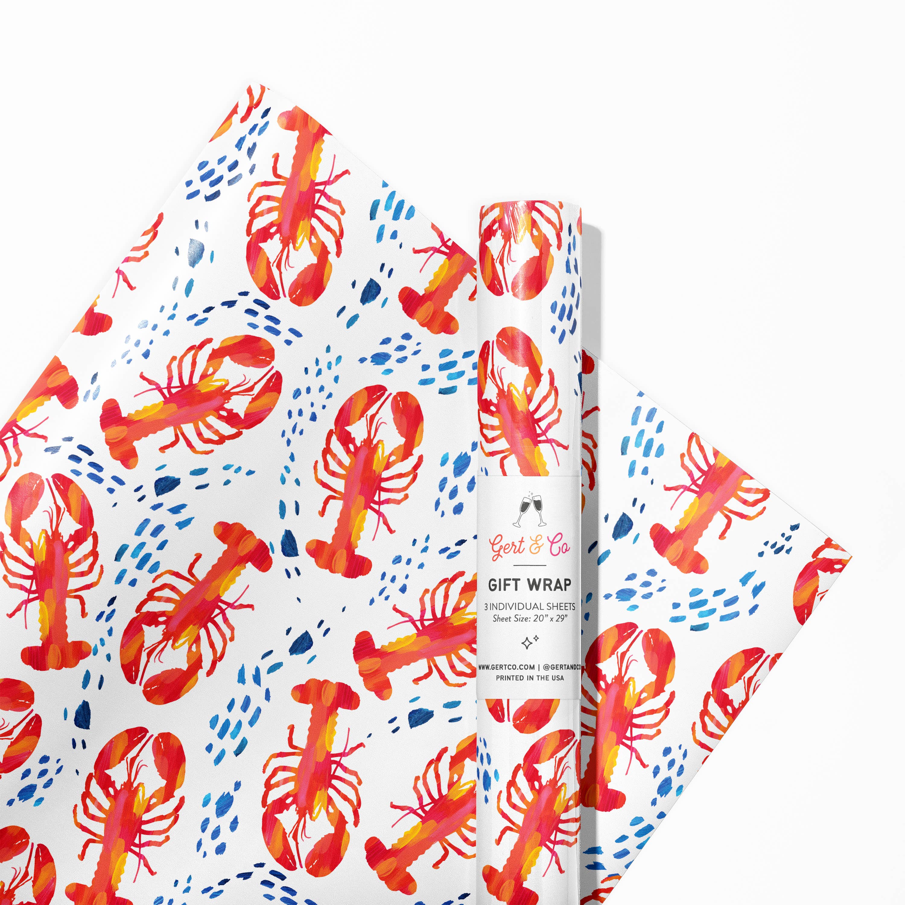 Gert & Co - Wholesale Wrapping Paper Roll - Lobsters Gift Wrap | Lobster Wrapping Paper1