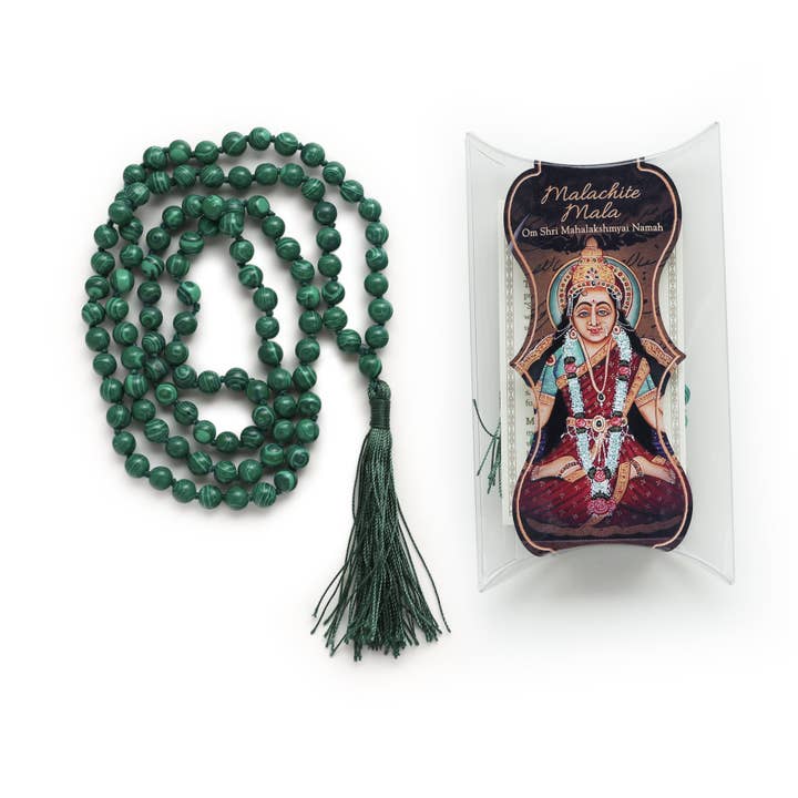 Prayer Mala Beads - Man Made Malachite Mala for wholesale by Prabhuji's Gifts