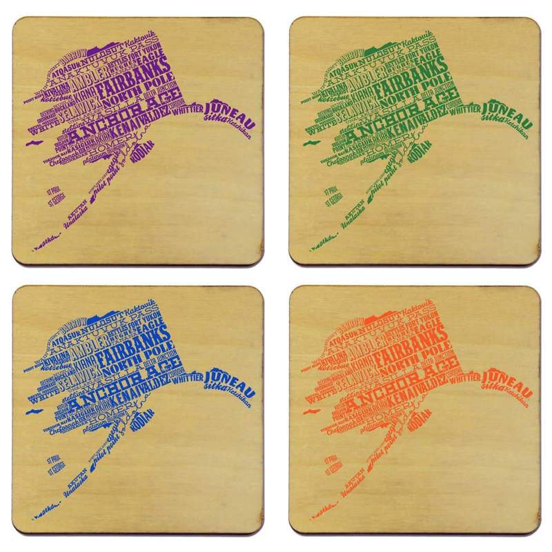 Torched Products - Wholesale Coasters - State Typography Coaster- Set of 40