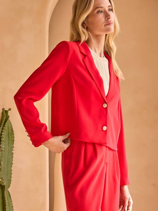 Long Sleeve Cropped Blazer for wholesale by SKIES ARE BLUE