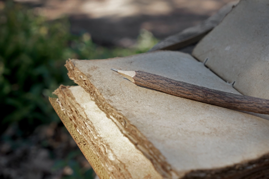 Backwoods Provisions - Wholesale Journal/Diary - Genuine Leather Journal with Antiqued Handmade Pages, Leather Strip Closure, and Wooden Pencil3