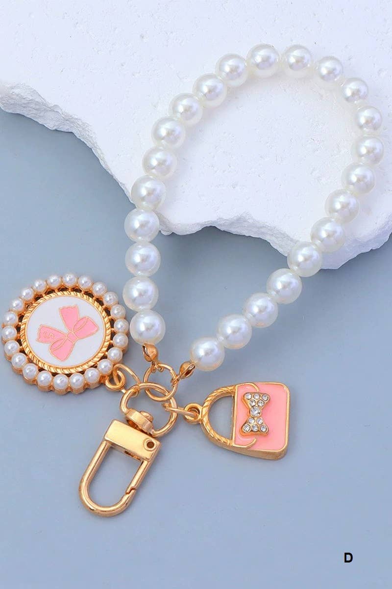 42POPS - Wholesale Keychain - Women's - .._ 0905 Elegant Pearl Phone Pendant Bag Charm Keychain SI-287532