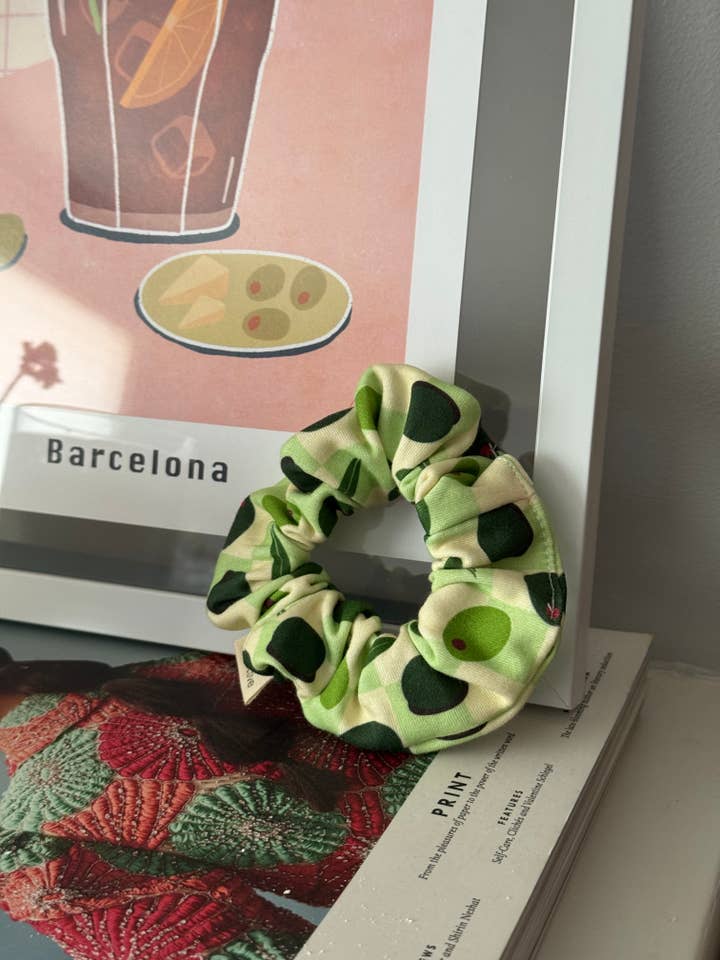 Organic Cotton Hair Scrunchie - Olives for wholesale by Freon Collective