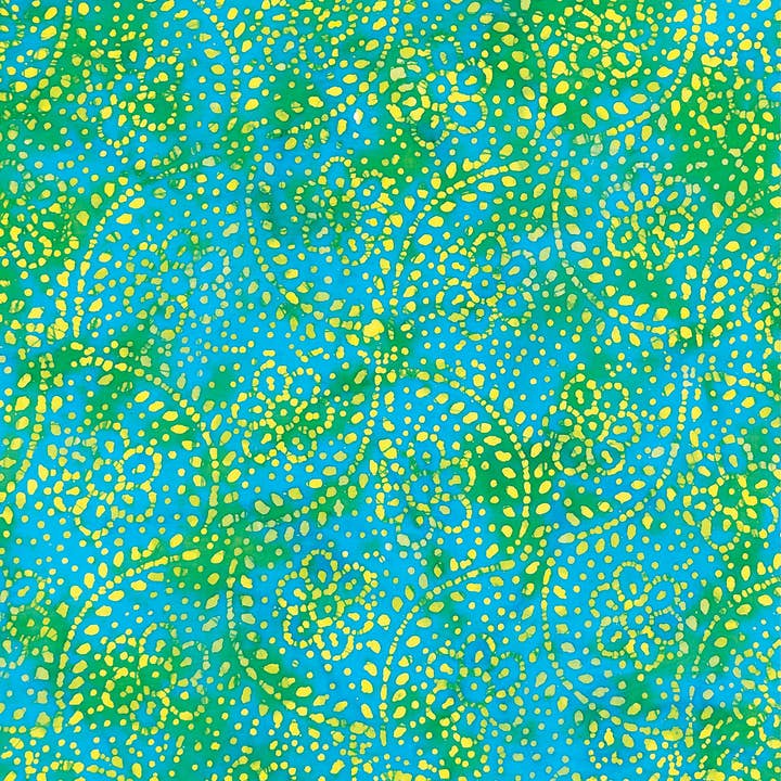 Batik Green - Bandanna - 22" (Import) for wholesale by The Bandanna Company