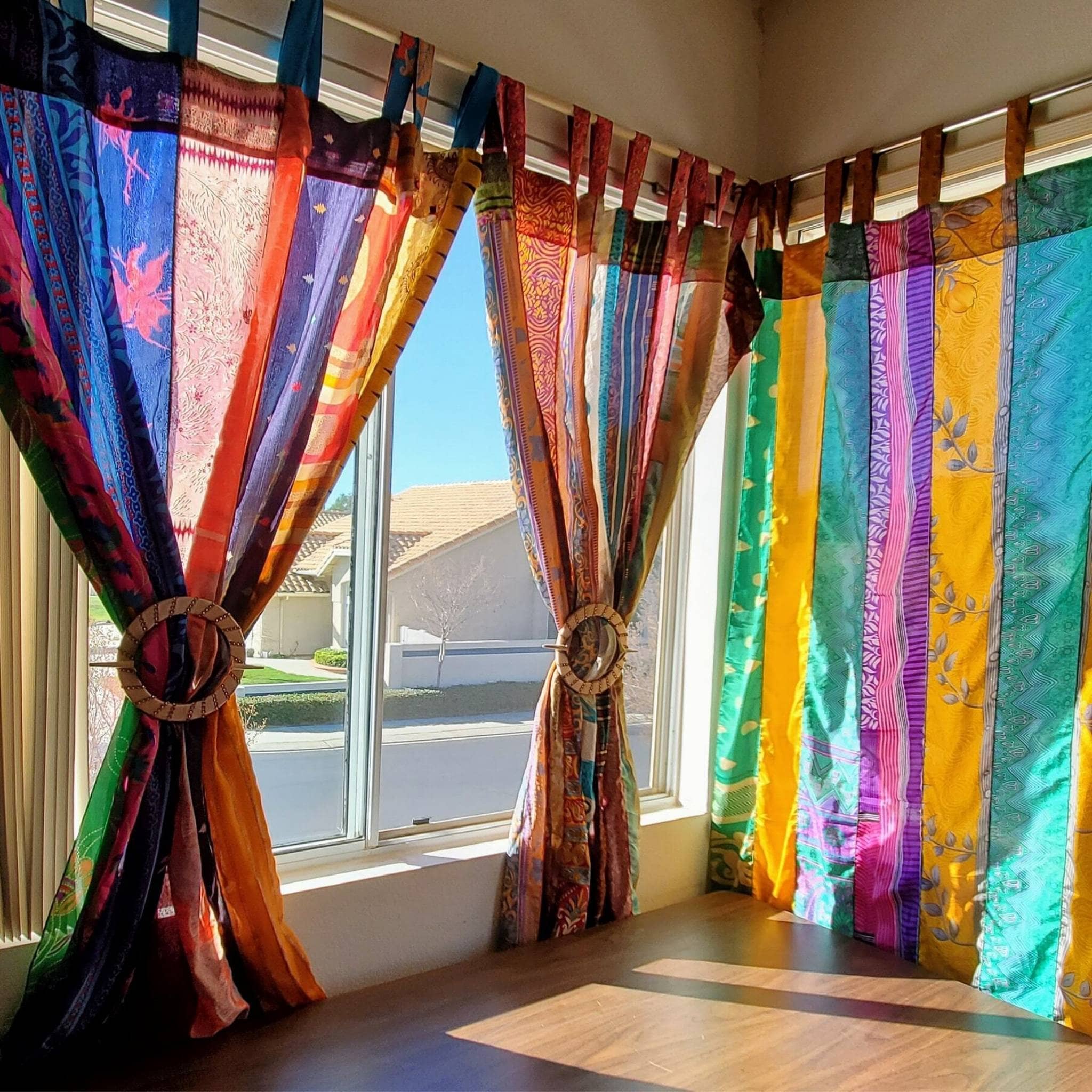Darn Good Yarn - Wholesale Curtain - Rainbow Oasis: Recycled Sari Curtains7