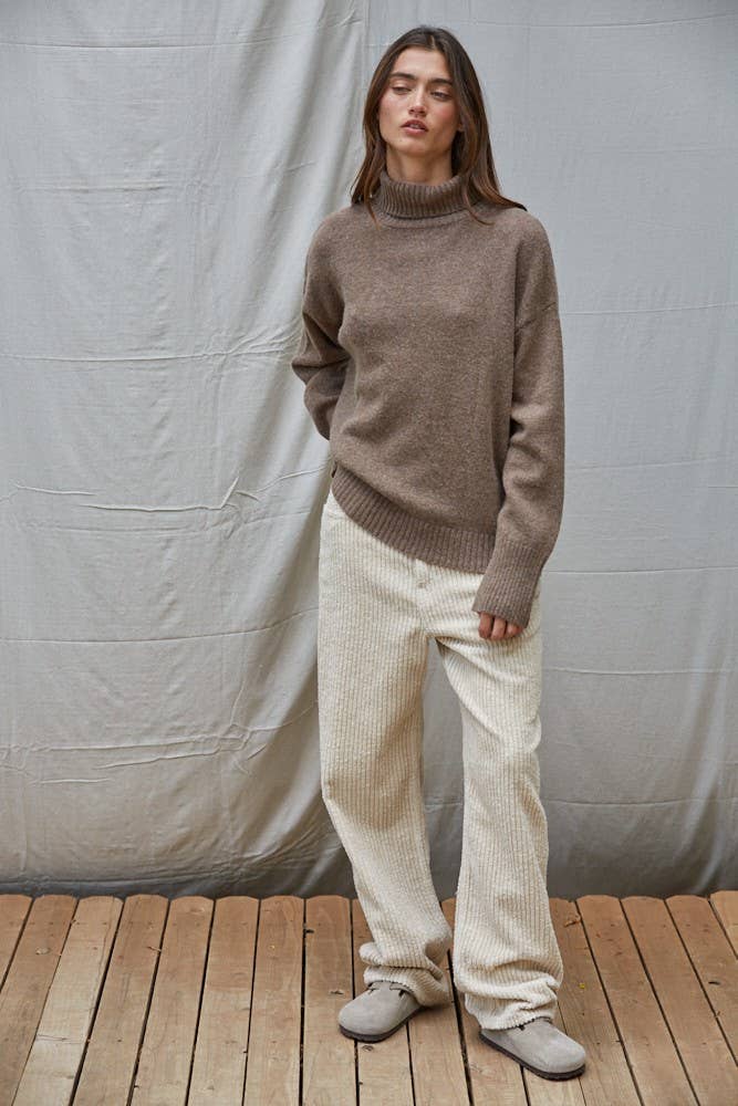 By Together - Wholesale Knitted jumper – Women′s - W1805 | Knit Sweater Ribbed Turtleneck Drop Shoulder Top7