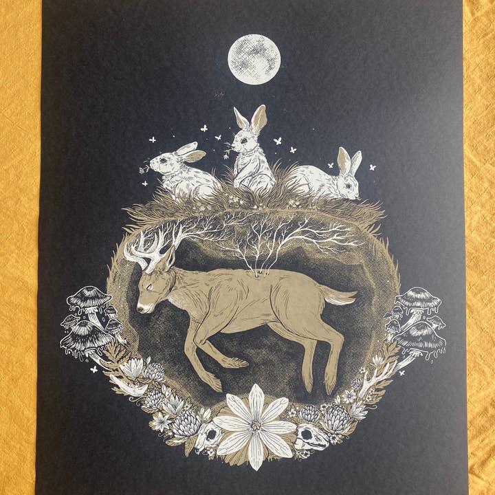 Burrow Screen Print for wholesale by Field Sparrow Studio