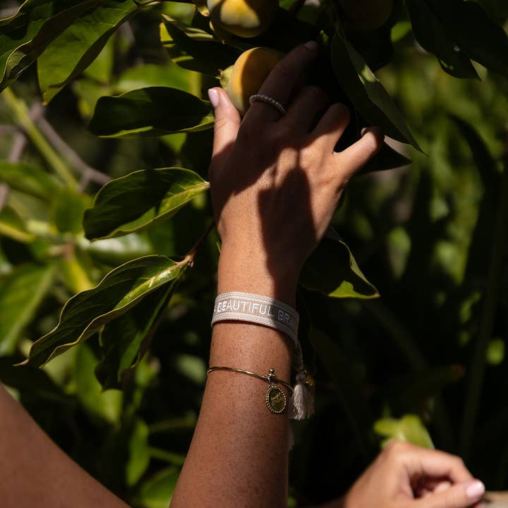 Palas Jewellery - Wholesale Woven/braided bracelet - Strong Beautiful Brave Mantra Band5