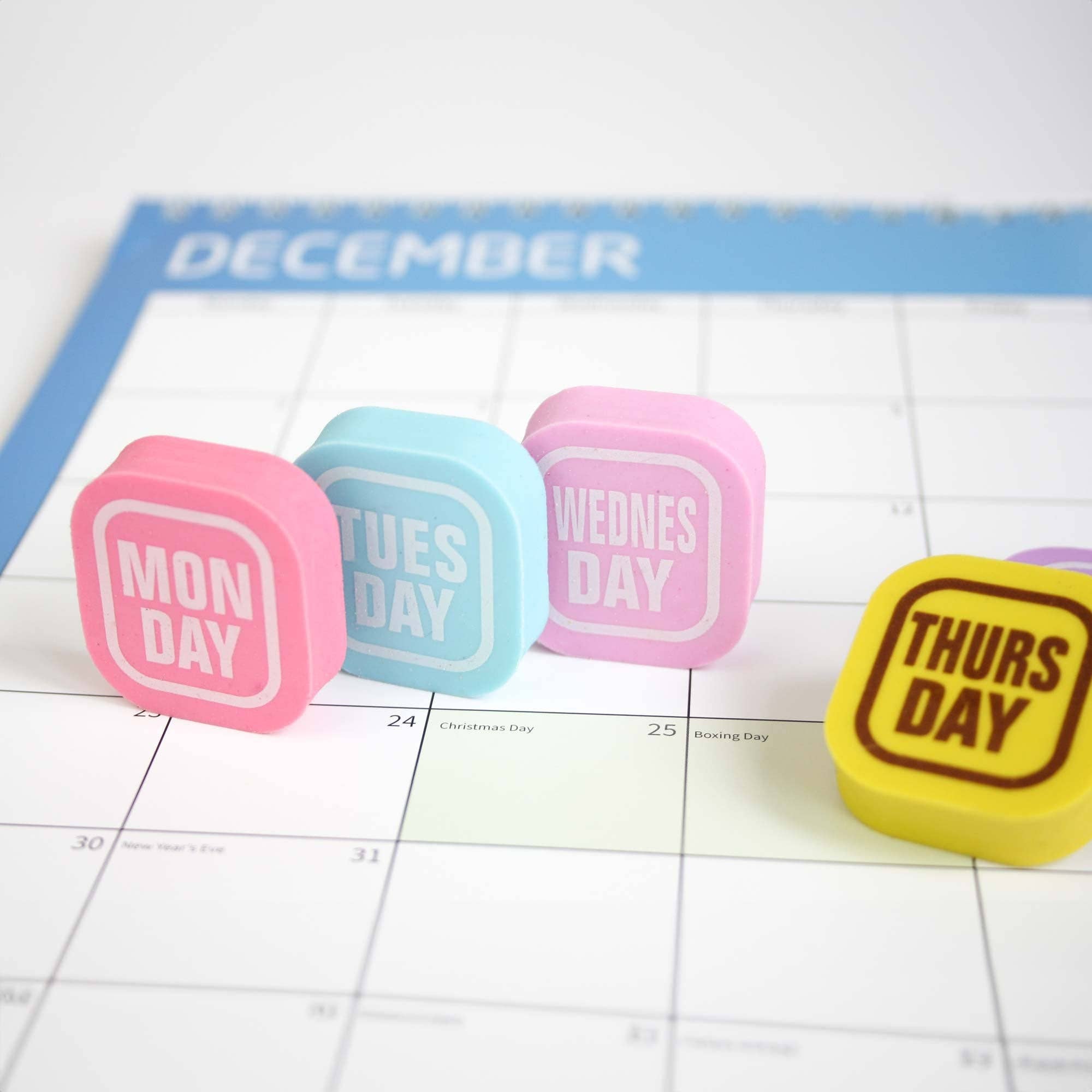 Emartbuy – wholesale Eraser – Set of 7 Day-of-the-Week Erasers - Colorful and Fun Desk Accessories1