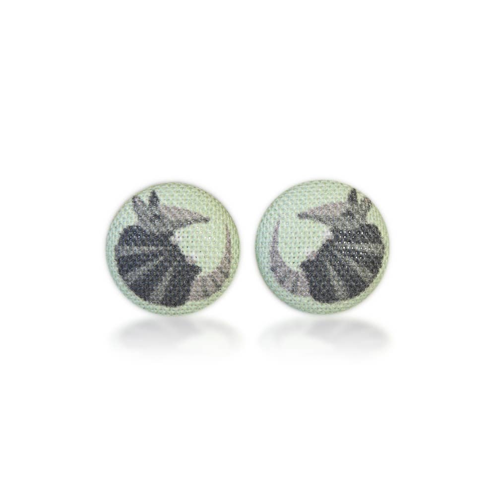 Rachel O's - Wholesale Stud/Post Earrings - Armadillo Fabric Button Earrings1