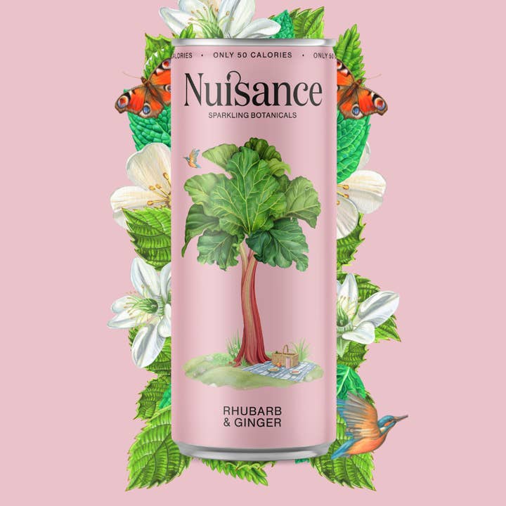 Rhubarb & Ginger | Botanical Soft drinks: Sharp & Sweet for wholesale by Nuisance Drinks