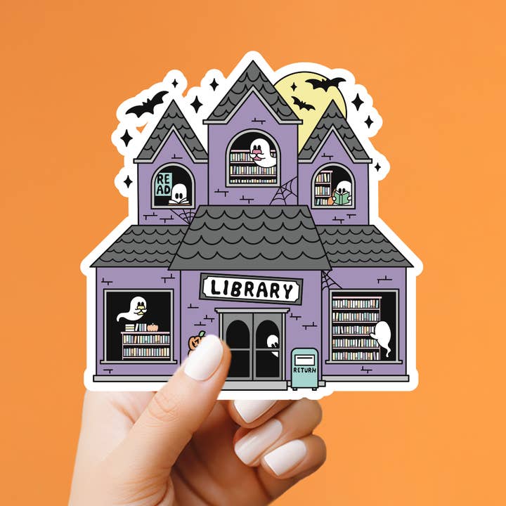 Haunted Library Sticker for wholesale by Market by Mari