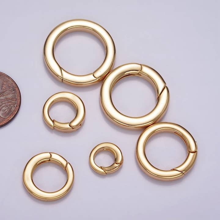 18K guldpläterad tryckgrindring charmhållare för smyckesatsmaterial för DIY-smyckestillverkning | Z-492 - Z-497 för wholesale av Aim Eternal