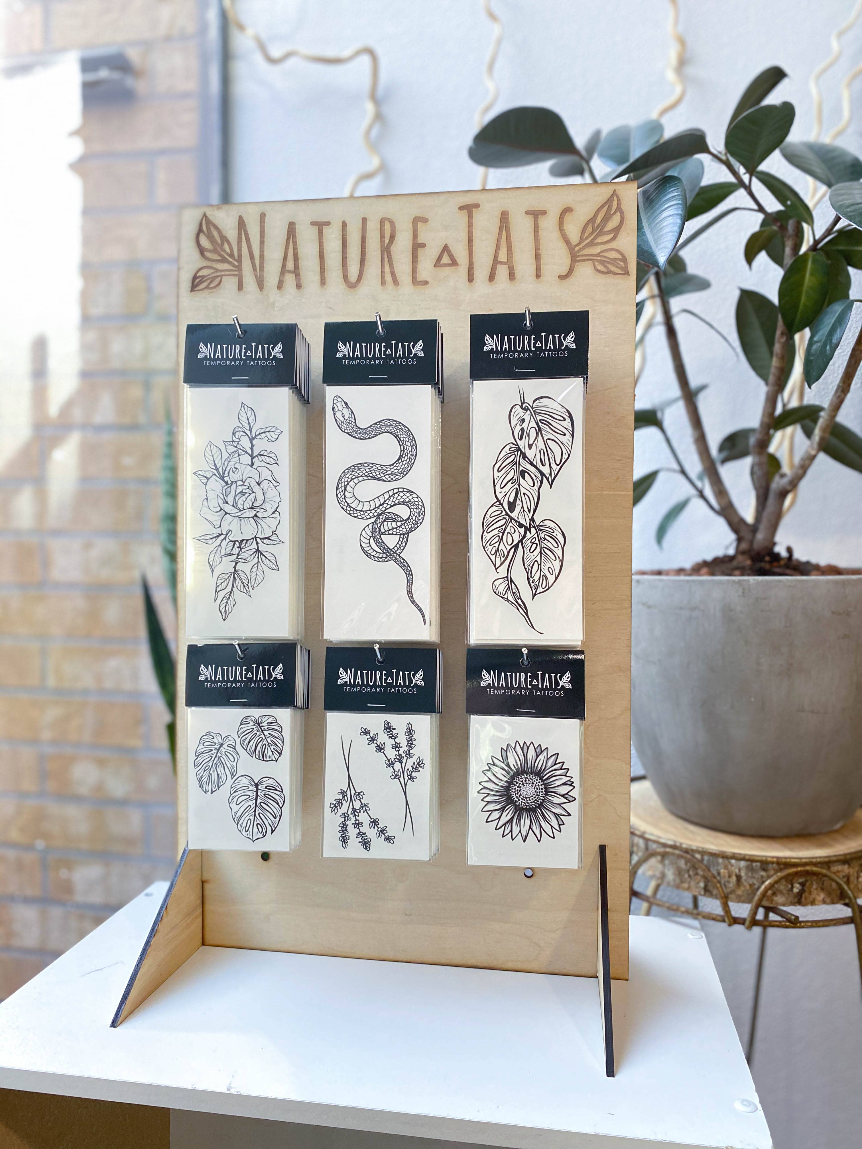 NatureTats - Wholesale Retailer Display - Paper & Novelty - Temporary Tattoo Display Stand - Tall4