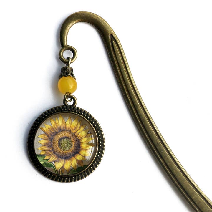 Segnalibro in Bronzo e Vetro con Girasole Estivo per la vendita all'ingrosso da parte di The Divine Iguana