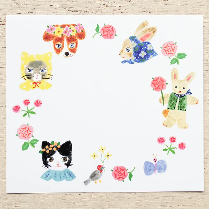 「FUNJI」In Japan - Wholesale Notepad - Aiko Fukawa Block Memo Pad | Niko Niko SMILE Animal Note Set5