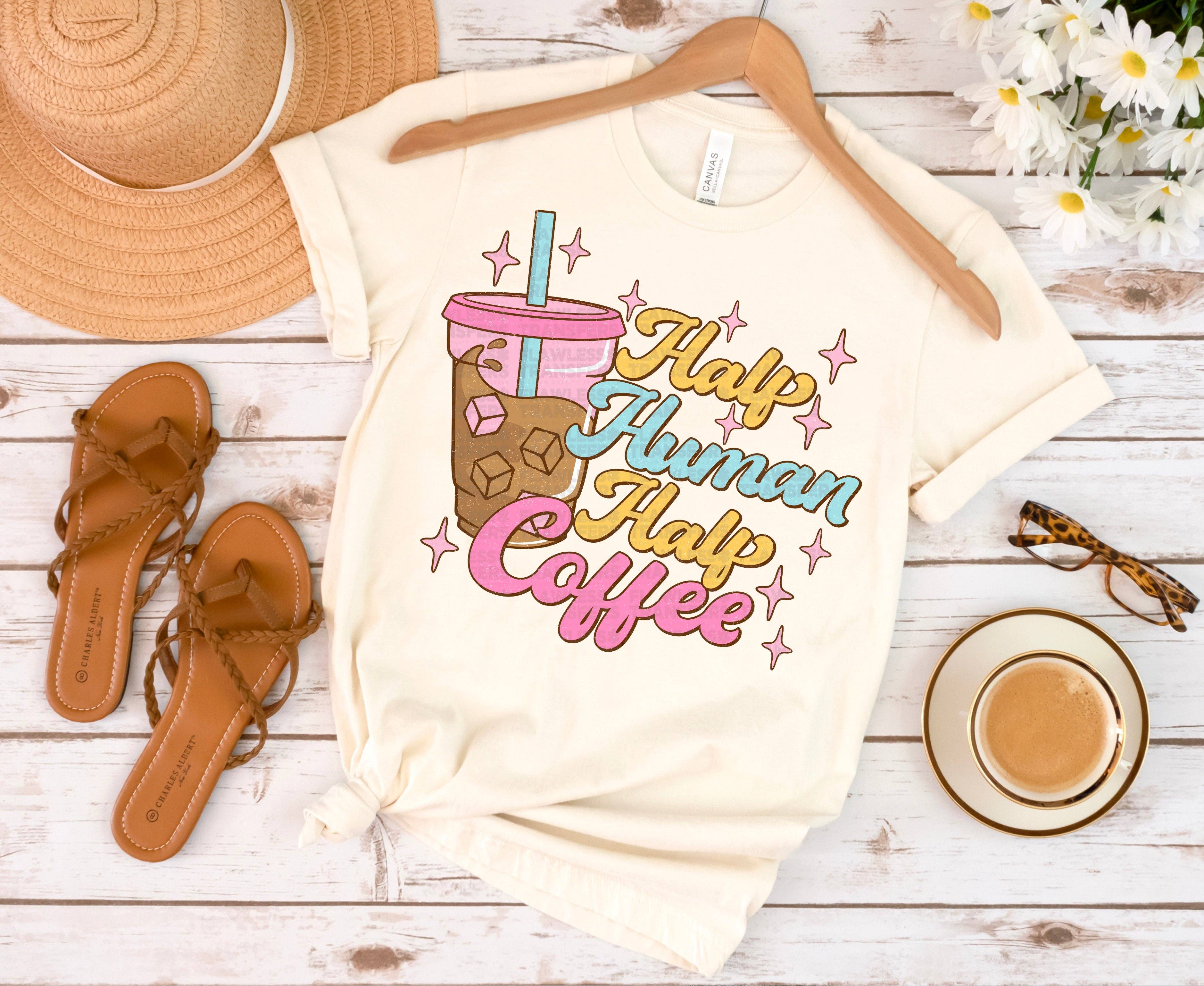 Flawless Transfers - Vente Transfert pour sublimation - Moitié Humain Moitié Café #1018 - Transfert DTF0