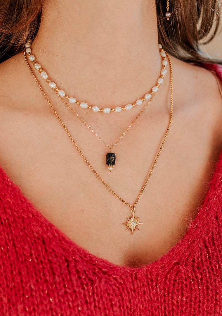 SIKA BIJOUX – wholesale Pendant/charm necklace – Suzie necklace - midnight blue sunstone0