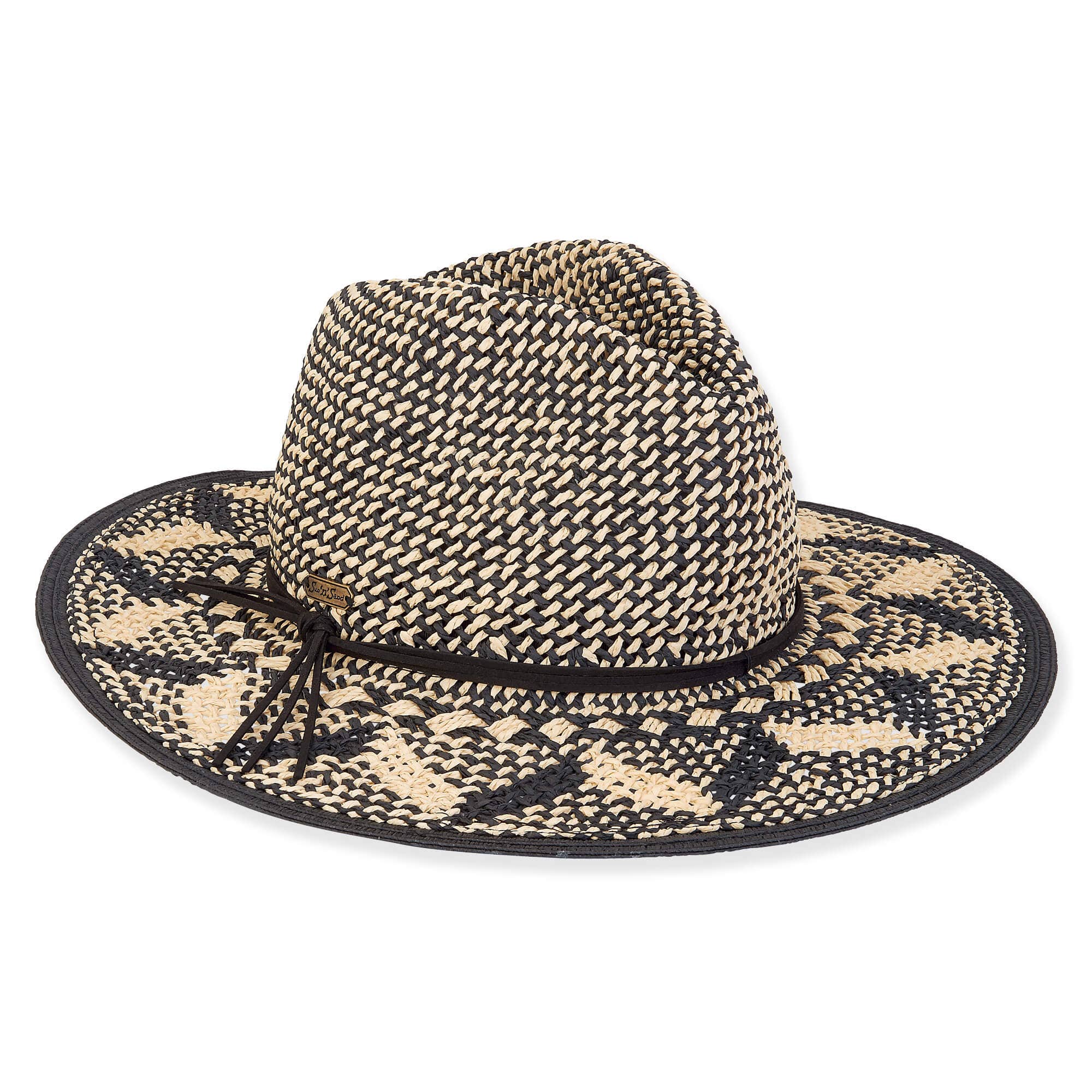 Headwear & Handbag Collections by Sun 'N' Sand - Wholesale Straw Hat - Women's - Blk Paper Straw Safari0