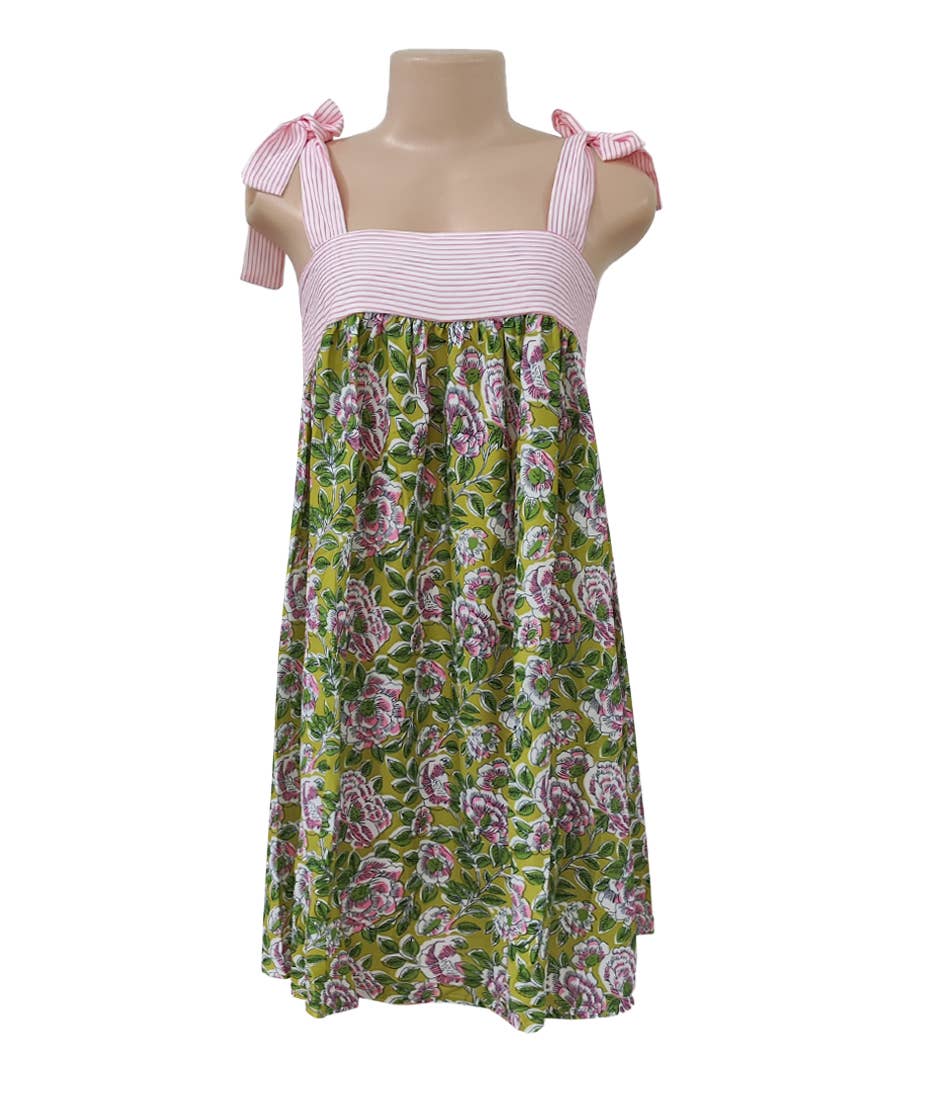 Rosa Clothing - Wholesale Dress - Women's - 2025 Odette floral sleeveless tie shoulder straps mini dress1