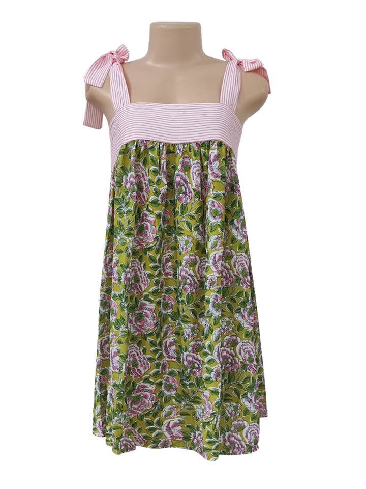 Rosa Clothing - Wholesale Dress - Women's - 2025 Odette floral sleeveless tie shoulder straps mini dress1
