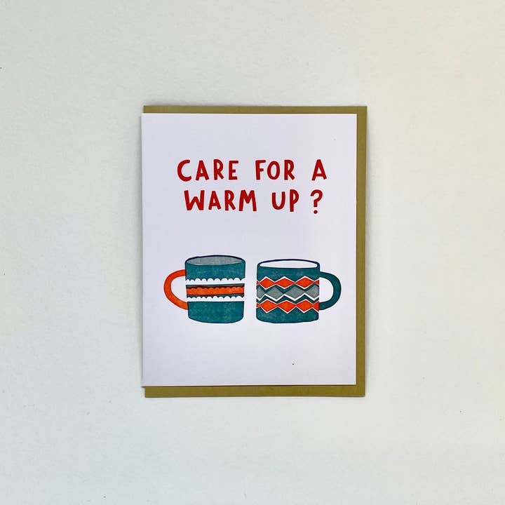 Big Wheel Press – wholesale Everyday greeting card – Care for a Warm Up?