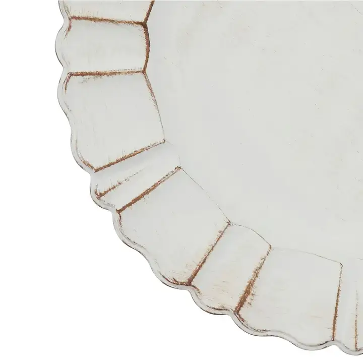 Fennco Styles - Wholesale Charger Plate - Ivory Scalloped Ruffled Rim 13" Charger Plate3