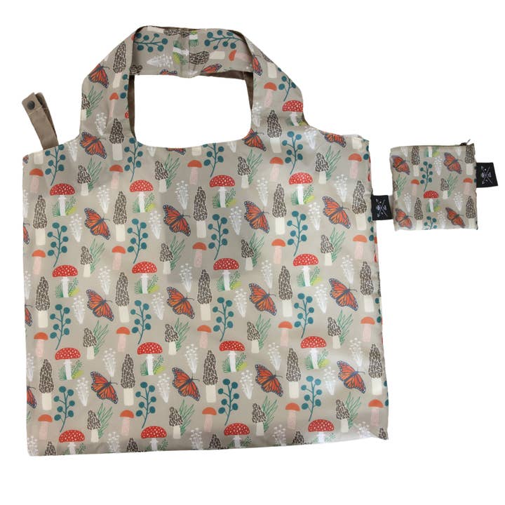 Monarchs and Morels Eco Reusable Bag for wholesale by June Apothicarie
