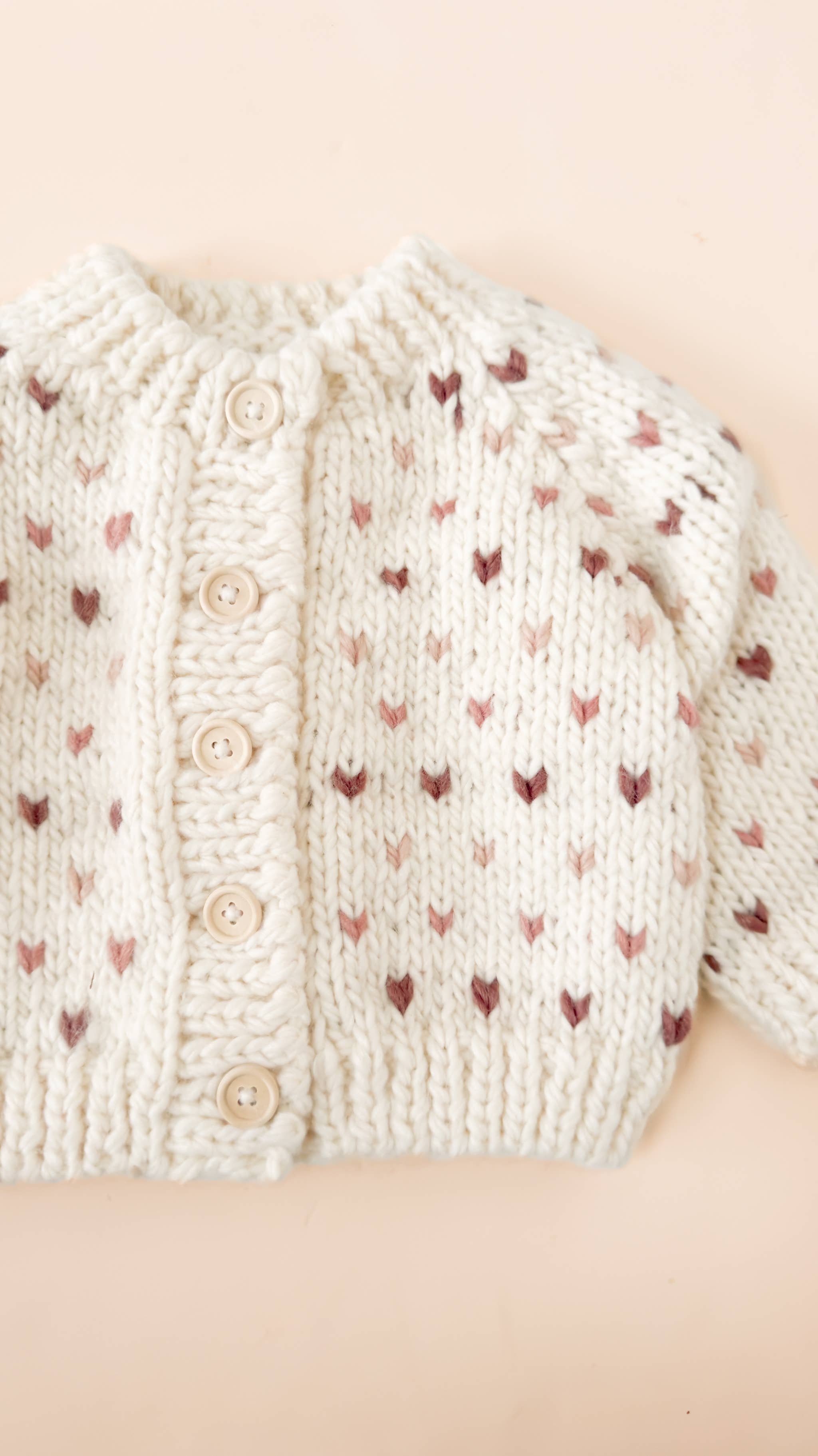 Sawyer Cardigan Mauve Baby Kid Winter Valentine Sweater for wholesale on Faire2