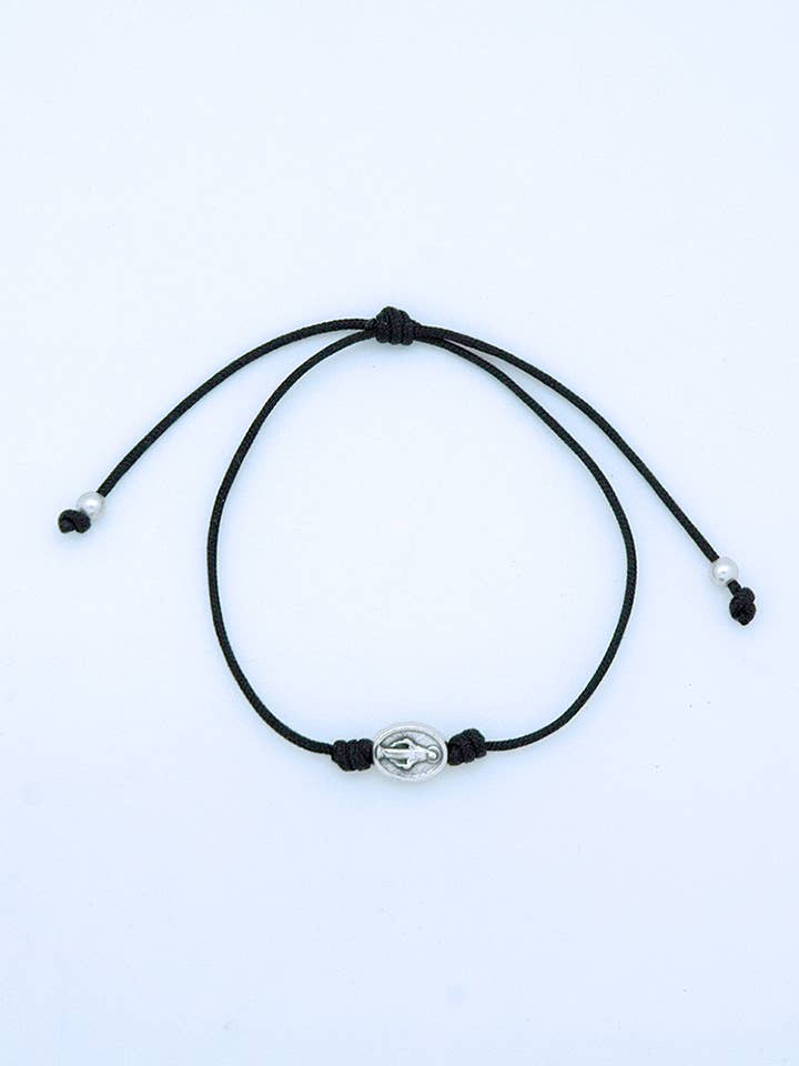 MDJ-MM-BK- Black Miraculous Medal Bracelet for wholesale by Contreras Designs
