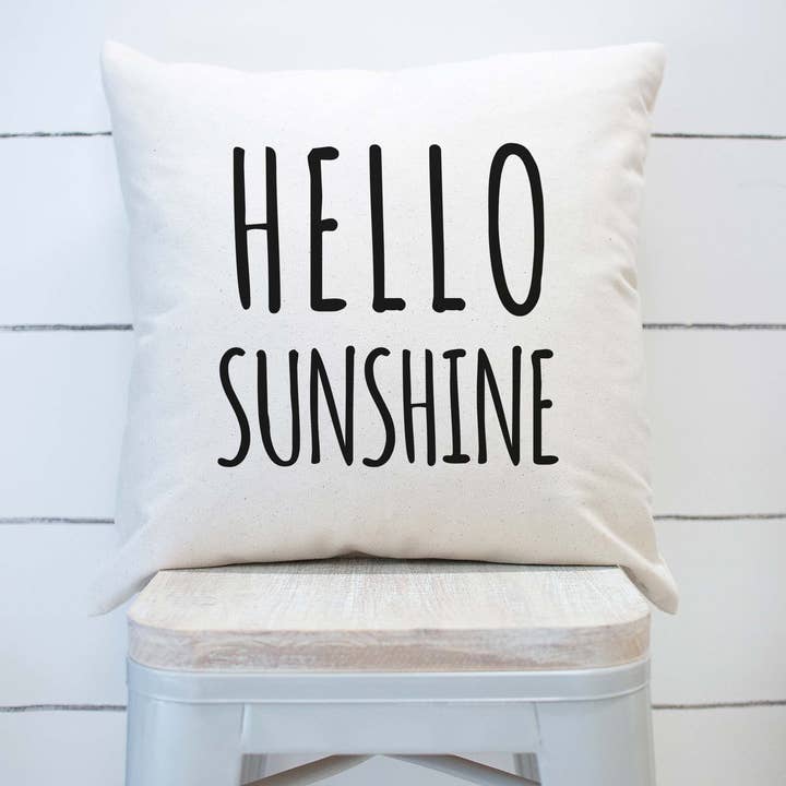 Hello Sunshine Pillow Cover Farmhouse Summer for wholesale by Rising Tide Vintage