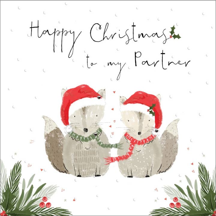 Frohe Weihnachten an meinen Partner, handgefertigte Grußkarte für den Großhandel von The Handcrafted Card Company